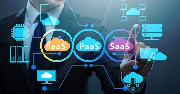 Comparison chart showing key differences between SaaS, PaaS, and IaaS cloud models.